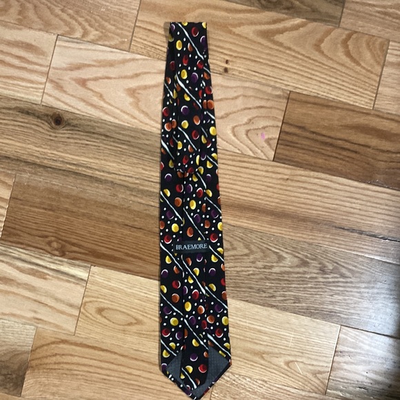 Braemore black with coloured spots tie - Picture 2 of 4